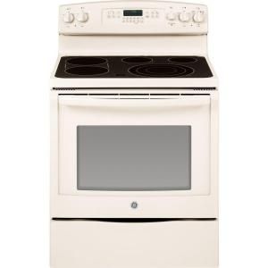 GE 5.3 cu. ft. Electric Range with Self Cleaning and Convection Oven in Bisque JB750DFCC