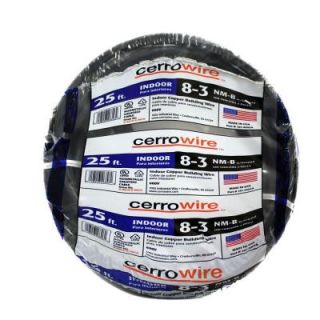 Cerrowire 25 ft. 8/3 NMB Solid Wire   Black 147 4003A