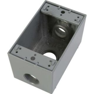 Greenfield 1 Gang Weatherproof Deep Electric Outlet Box with Three 3/4 in. Holes   Gray DB33PS
