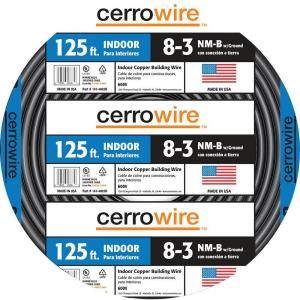 Cerrowire 125 ft. 8/3 NM B Indoor Residential Electrical Wire 147 4003D