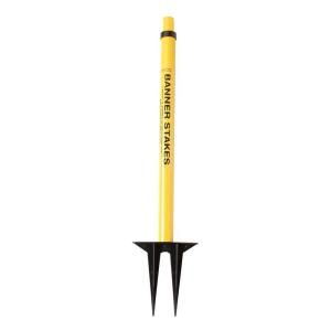 Banner Stakes 22 in.   42 in. Height Adjustment Yellow Plastic Stake (Pack of 5) 20100017
