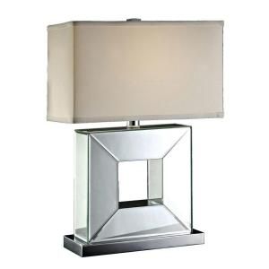 Absolute Decor 24.25 in. Chrome Metal Square Mirrored Table Lamp DISCONTINUED CVABS427