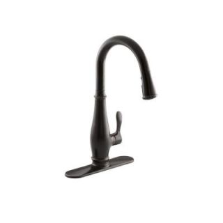 KOHLER Cruette 1 or 3 Hole Single Handle Pull Down Sprayer Kitchen Faucet in Oil Rubbed Bronze K 780 2BZ