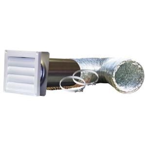 Speedi Products 4 in. x 96 in. UL 181 Aluminum Foil Duct with White Hood and Clamps EX DVK 496