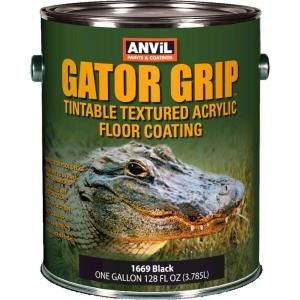 ANViL 1 gal. Black Gator Grip Acrylic Textured Solid Color Interior/Exterior Floor Coating 207959