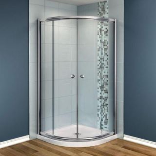 MAAX Talen 40 in. x 40 in. x 73 in. Neo Round Shower Kit in Chrome with Clear Glass, Base in White 105990 000 001 102