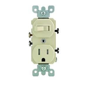 Leviton 15 Amp Tamper Resistant Combination Switch and Outlet   Ivory R51 T5225 0IS