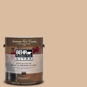 BEHR Premium Plus Ultra 1 Gal. #PPU4 14 Renoir Bisque Flat Enamel Interior Paint 175401
