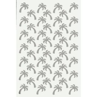 Acurio Latticeworks 1/4 in. x 32 in. x 4 ft. White Palm Tree Vinyl Decor Panel 3248PVCW PLMTRE