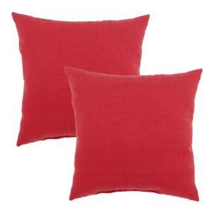 Hampton Bay Geranium Textured Outdoor Throw Pillow (2 Pack) 7050 02220600