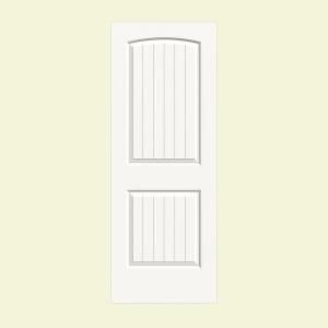 JELD WEN Smooth 2 Panel Arch Top V Groove Painted Molded Interior Door Slab THDJW137500600
