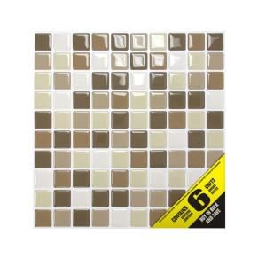 Smart Tiles 9.85 in. x 9.85 in. Multi Colored MultiPack Harmony Mosaic Adhesive Decorative Wall Tile (6 Pack) SM1027 6