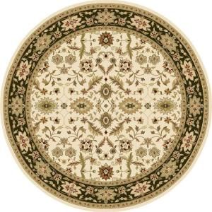 Momeni Terrace Traditions Ivory 9 ft. Round All Weather Patio Area Rug VR 03 IVY 9 Ft. Round