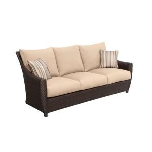 Brown Jordan Highland Patio Sofa in Harvest with Terrace Lane Throw Pillows M10035 S 9