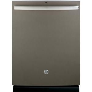 GE Top Control Dishwasher in Slate with Stainless Steel Tub and Steam Prewash GDT580SMFES