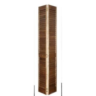 Home Fashion Technologies 2 in. Louver/Louver MinWax Special Walnut Solid Wood Interior Bifold Closet Door DISCONTINUED 1203080224