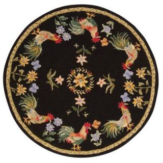Home Decorators Collection SprIng On The Farm Black 4 ft. Round Area Rug 3257133210