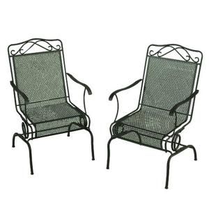Wrought Iron Green Patio Motion Dining Chairs (2 Pack) W3929 D 2 GR