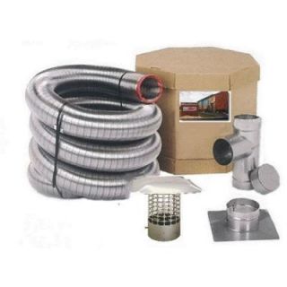 Chim Cap Corp Flex All Single Ply 6 in. x 25 ft. Stainless Steel Pipe Chimney Liner Kit FACLK625
