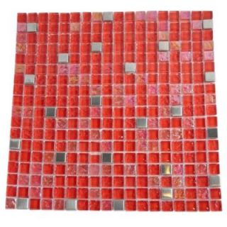 Splashback Tile Bloody Mary Squares 12 in. x 12 in. x 8 mm Glass Wall and Floor Tile (1 sq. ft.) BLOODY MARY SQUARES GLASS TILE