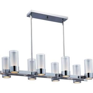 Illumine 8 Light 7 in. Polished Chrome Island Pendant with Clear/Frosted Glass Shade HD MA41824822
