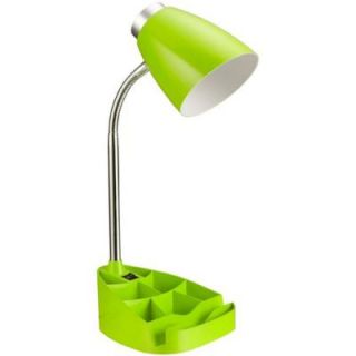 Limelights 4.5 in. Neon Green Gooseneck Organizer Desk Lamp with iPad Stand or Book Holder LD1002 GRN
