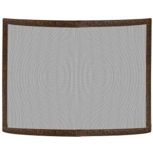 UniFlame Bowed Antique Copper Patina Embossed Single Panel Fireplace Screen S 6402