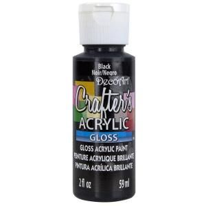 DecoArt 2 oz. Black Gloss Crafters Acrylic Paint DCAG47 3