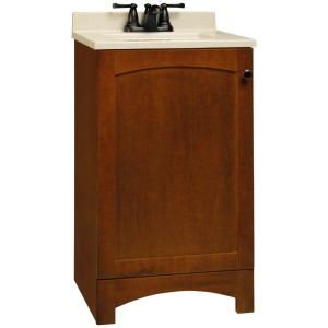 Glacier Bay Melborn 18 in. Vanity in Chestnut with Solid Surface Technology Vanity Top in Wheat PPMELCHT18Y