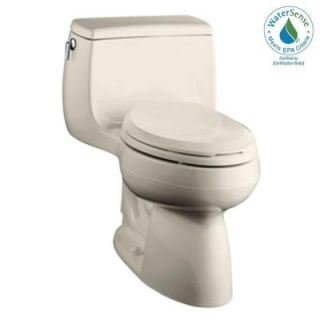 KOHLER Gabrielle Comfort Height 1 piece 1.28 GPF Elongated Toilet with AquaPiston Flushing Technology in Biscuit K 3615 96