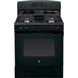 GE 5.0 cu. ft. Gas Range with Self Cleaning Oven in Black JGB630DEFBB
