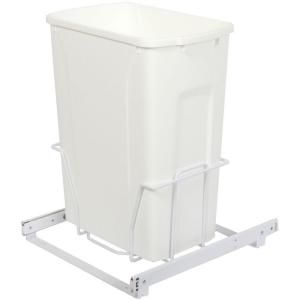 Knape & Vogt 18.75 in. x 14.38 in. x 16 in. In Cabinet Pull Out Bottom Mount Trash Can PSW15 1 35WH
