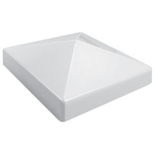 4 in. x 4 in. White Vinyl Pyramid Post Top 73012525