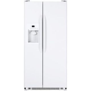 GE 32 in. W 20 cu. ft. Side by Side Refrigerator in White GSS20GEWWW