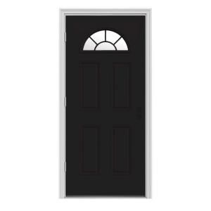 JELD WEN Fan Lite Painted Steel Entry Door with Brickmold THDJW184500188