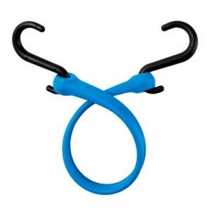 The Perfect Bungee 13 in. EZ Stretch Polyurethane Bungee Strap with Nylon S Hooks (Overall Length 18 in.) in Blue PBNH18BL