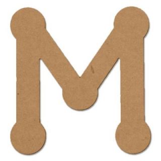 Design Craft MIllworks 8 in. MDF Bubble Wood Letter (M) 47264