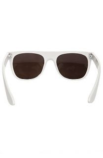 All Day Sunglasses Flat Top in White with Blue Solar Lenses