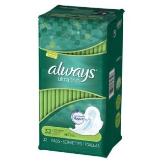 Always Ultra Thin Super Long Pads with Wings   32 count