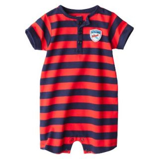 Just One YouMade by Carters Boys Short Sleeve Striped Romper   Orange/Blue 24
