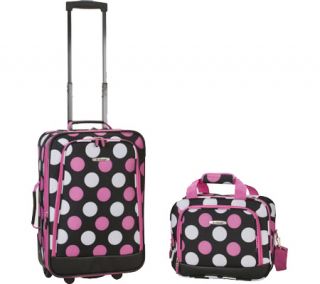 Rockland 2 Piece Luggage Set F102   Multi Pink Dots Luggage Sets