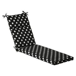 Outdoor Chaise Lounge Cushion   Black/White Polka Dot