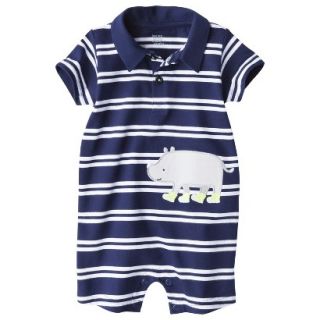Just One YouMade by Carters Boys Short Sleeve Striped Romper   Blue/White 12 M
