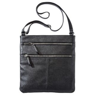 Merona Crossbody Handbag with Zipper Detail   Black