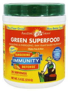 Amazing Grass   Green SuperFood Immunity Defense Drink Powder Tangerine   7.4 oz.