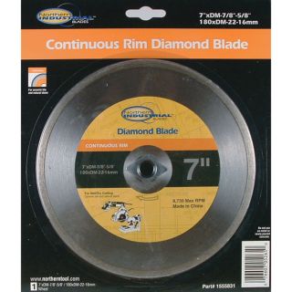  Continuous Rim Wet/Dry Cutting Diamond Blade   7 Inch
