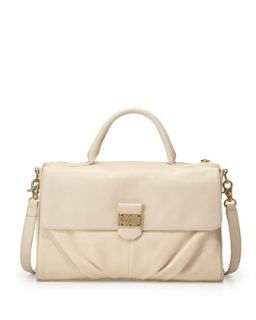 Casablanca Leather Satchel Bag, Ecru