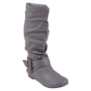 Glaze by Adi Womens Slouchy Flat Boot with Side Buckle Grey  6