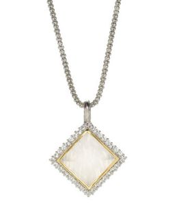 Sydney Milky Quartz & White Sapphire Pendant Necklace