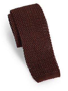 Charvet Silk Knit Tie   Brown